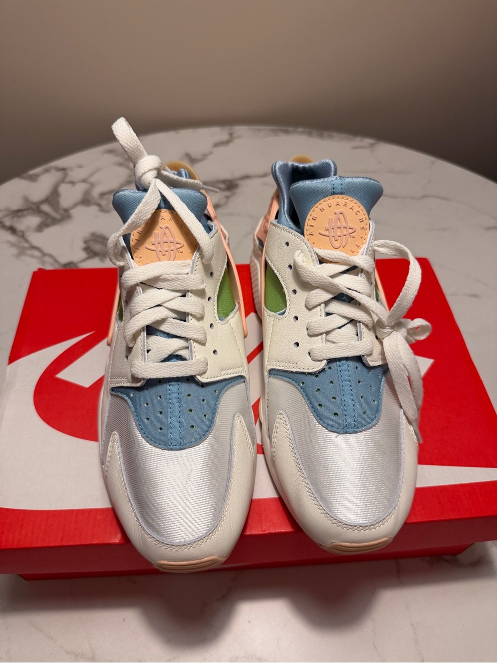 Size 11 - Women’s Nike Air Huarache SE Sail/Arctic Orange Blue